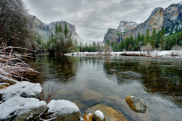 Yosemite Valley View in Fog